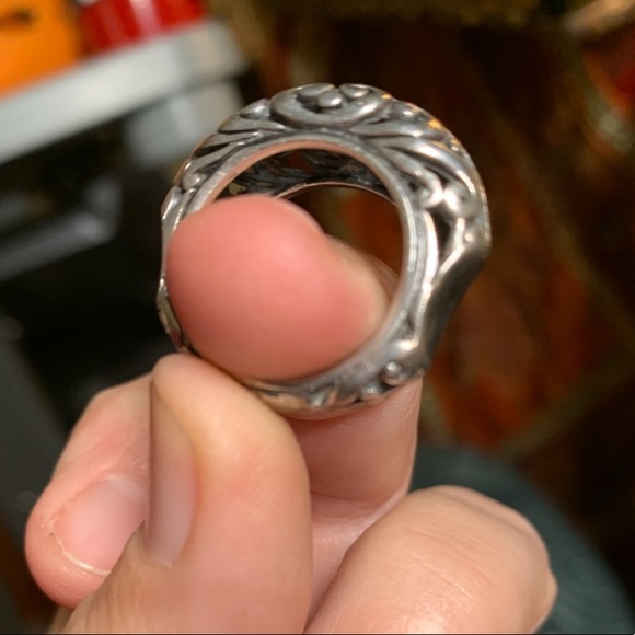 silver filigree comfort ring 925 size 7 - Picture 4 of 11